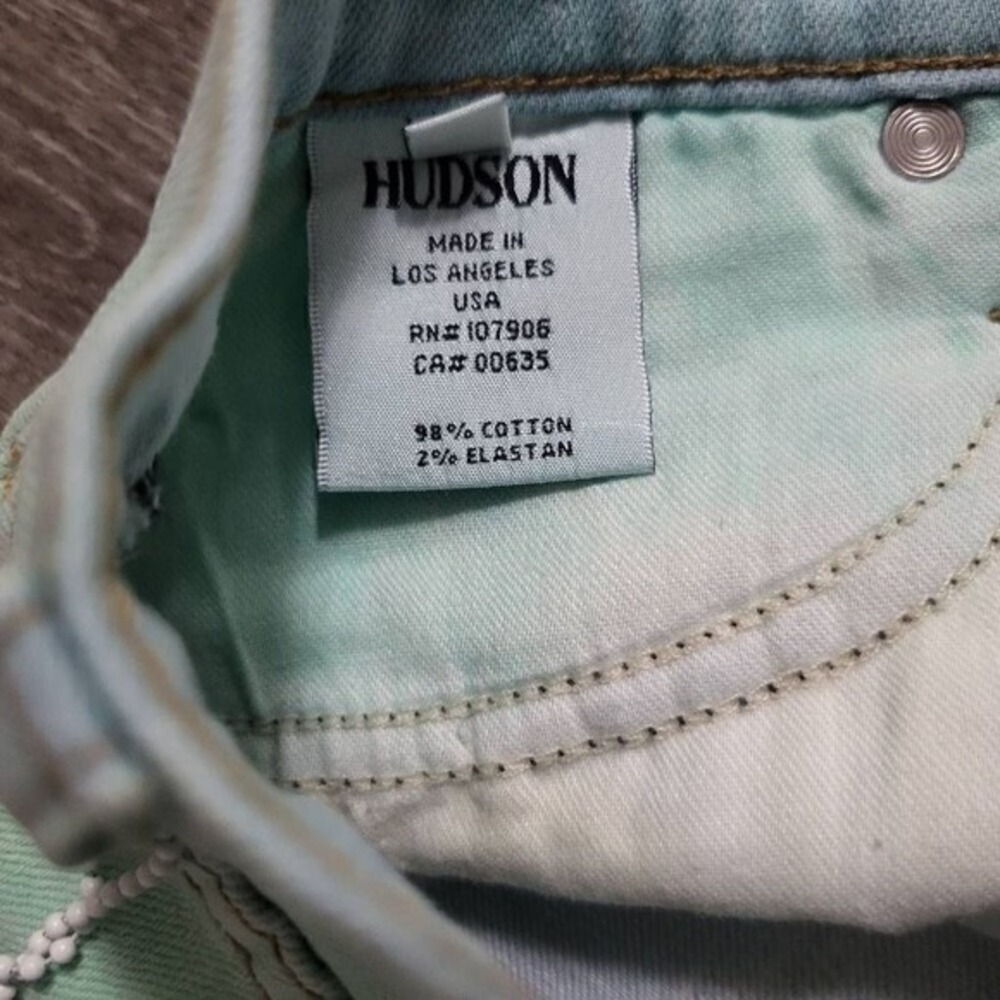 Hudson Jeans Crop Krista Super Skinny Mint Ombre Wash Size 30 - Picture 10 of 13